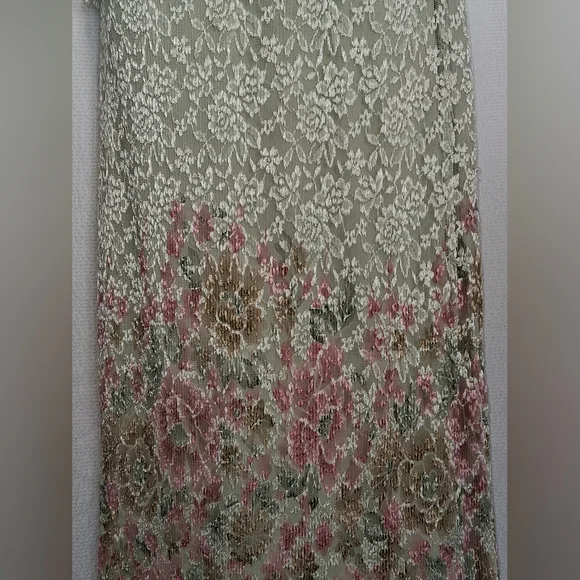 Vintage Easter Full Lace Detailed Elegant Floral Wedding Scalloped  Dress Small - Picture 7 of 12